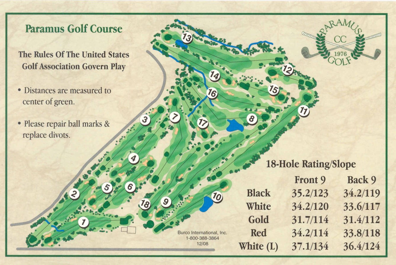 Paramus Golf Course, Paramus, New Jersey Golf course information and